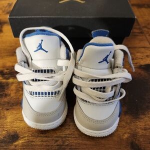 Jordan Kids Sneakers - White and Blue Accents